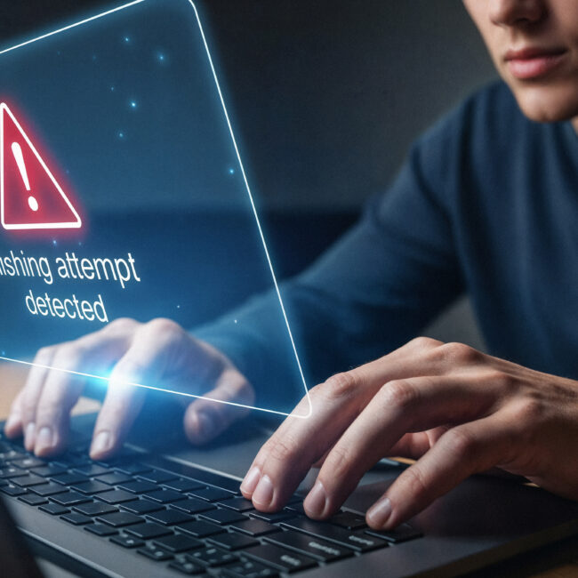 phishing attempt detected laptop
